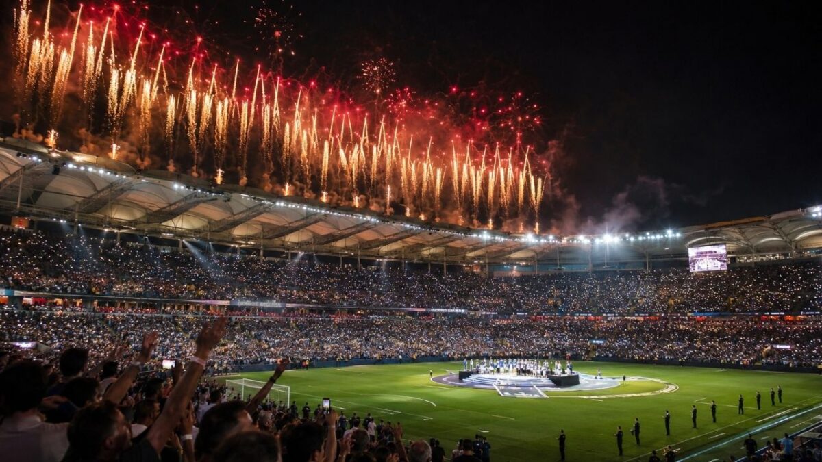 événement sportif feux artifice