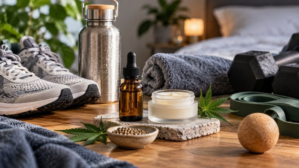 Huile de CBD et accessoires de récupération pour sportifs